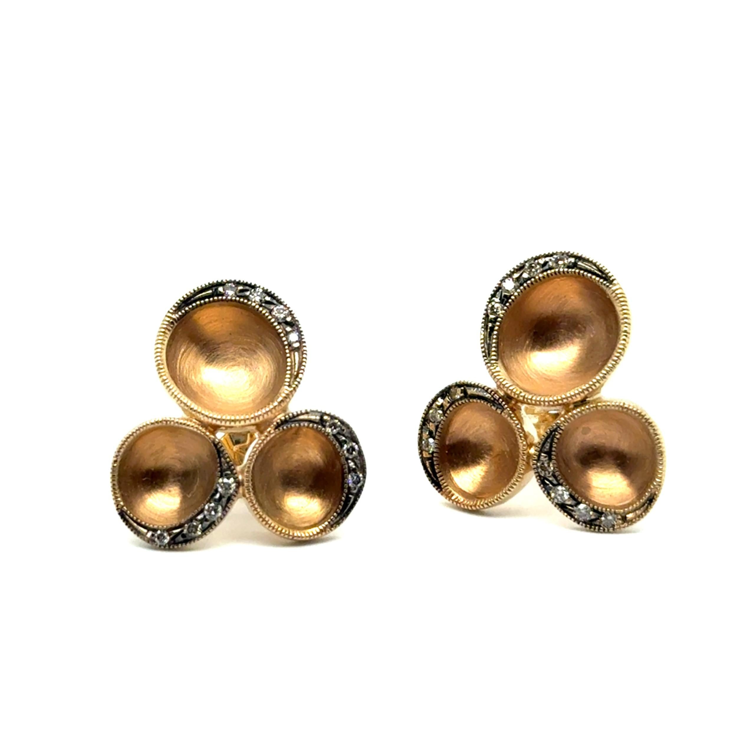 Pendientes vintage con diamantes en oro amarillo de 18 quilates de H. Stern Corte único en venta