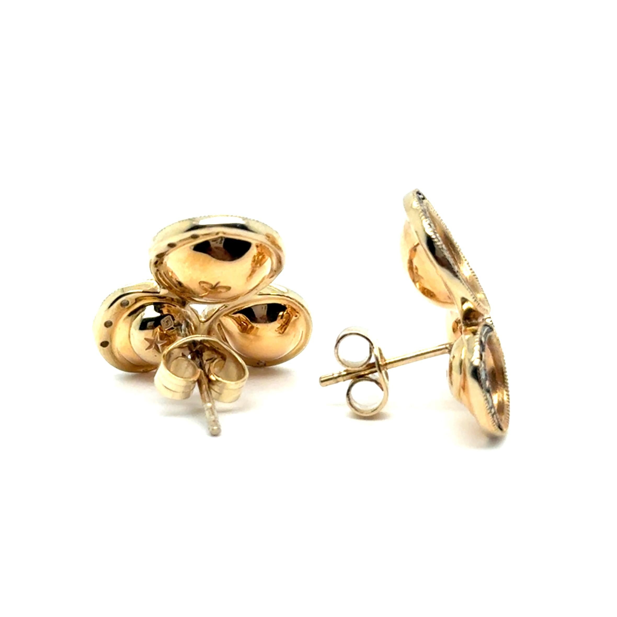 Pendientes vintage con diamantes en oro amarillo de 18 quilates de H. Stern en venta 1