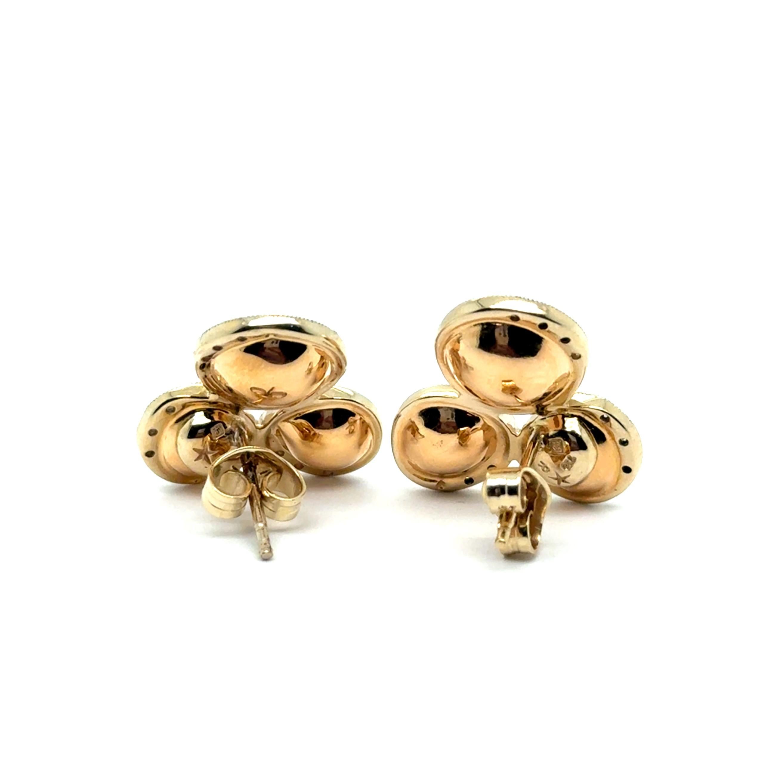 Pendientes vintage con diamantes en oro amarillo de 18 quilates de H. Stern en venta 2