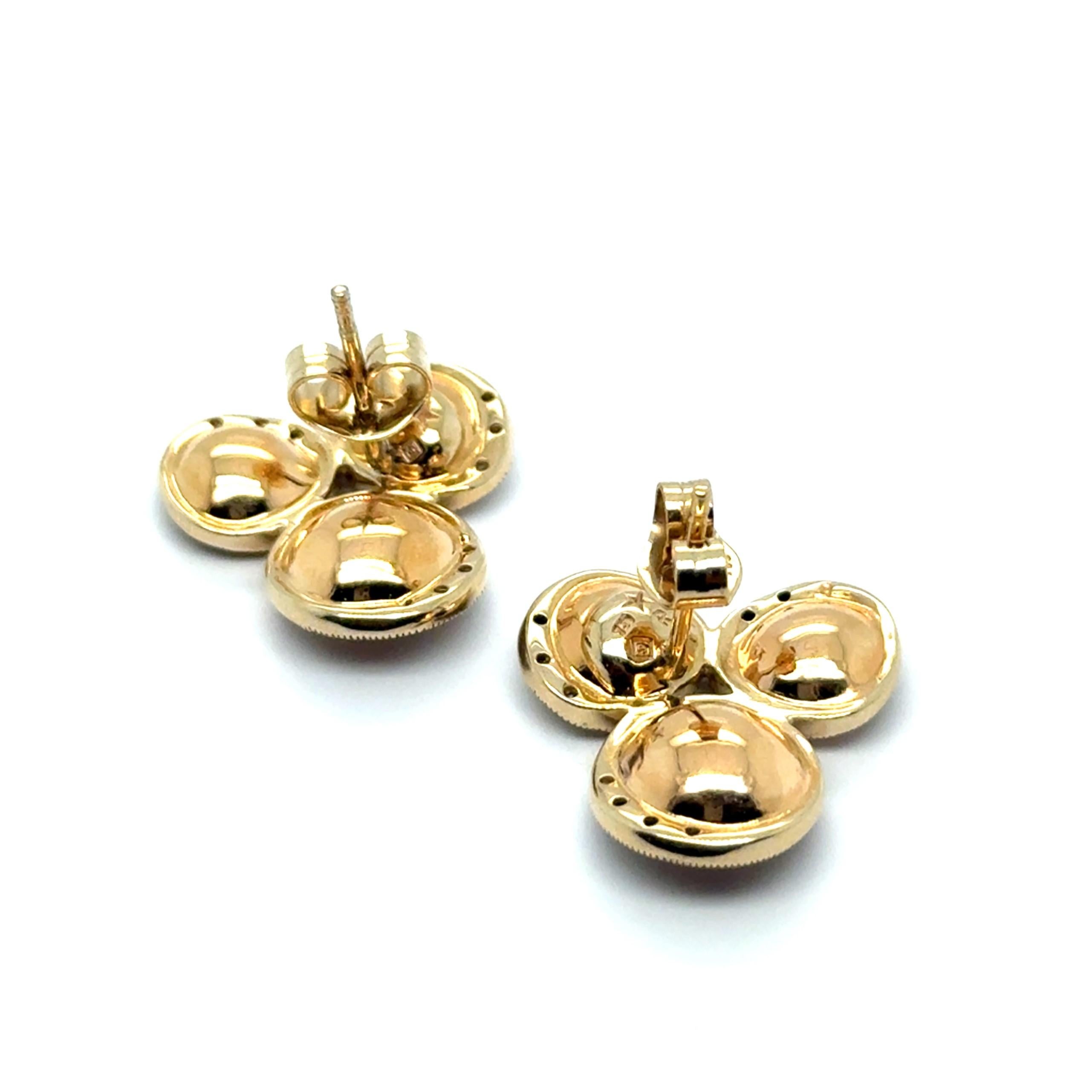 Pendientes vintage con diamantes en oro amarillo de 18 quilates de H. Stern en venta 3