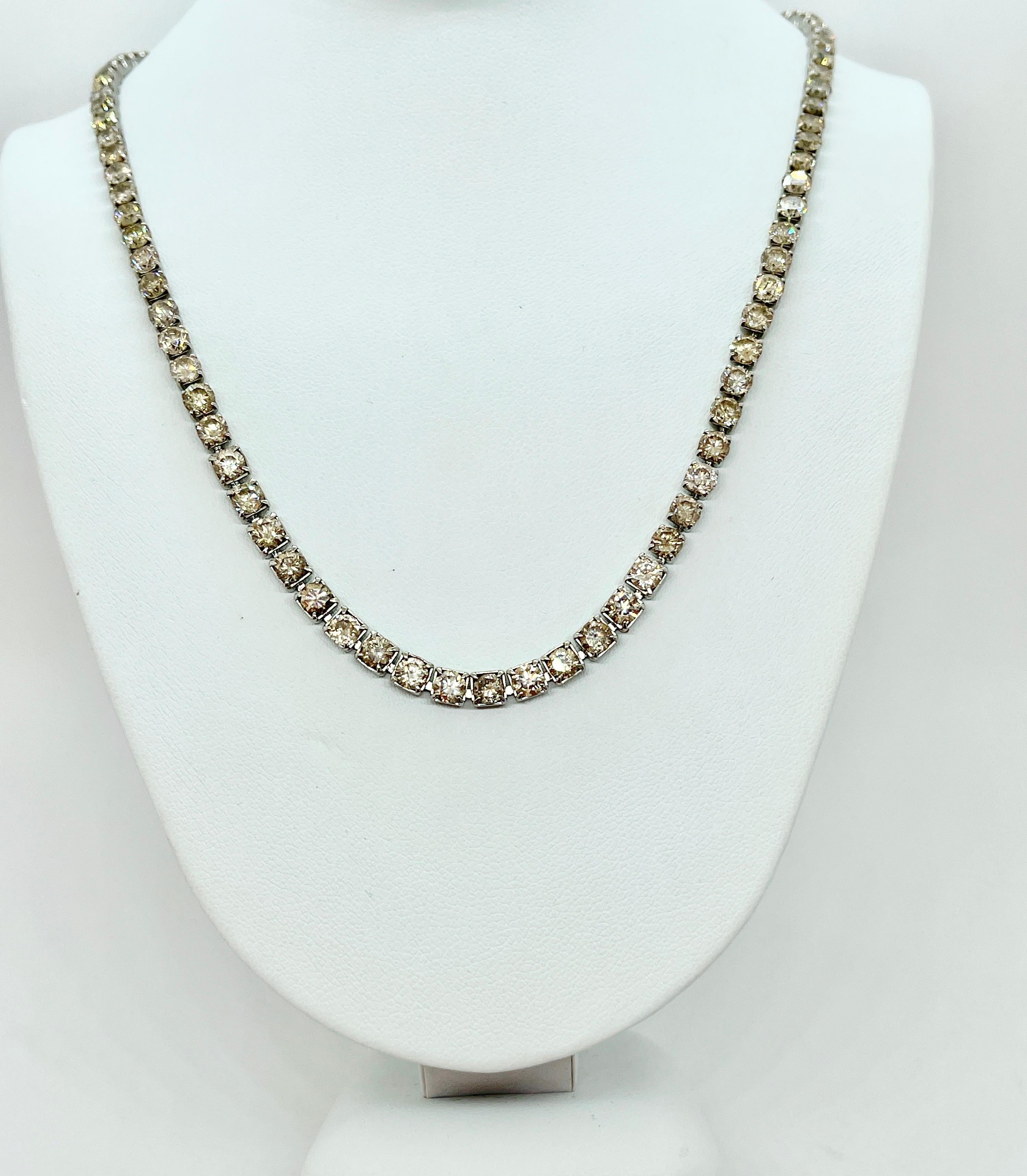 Vintage Earth Mined Genuine Diamond Platinum Necklace Circa 1940s with Valuation For Sale 5