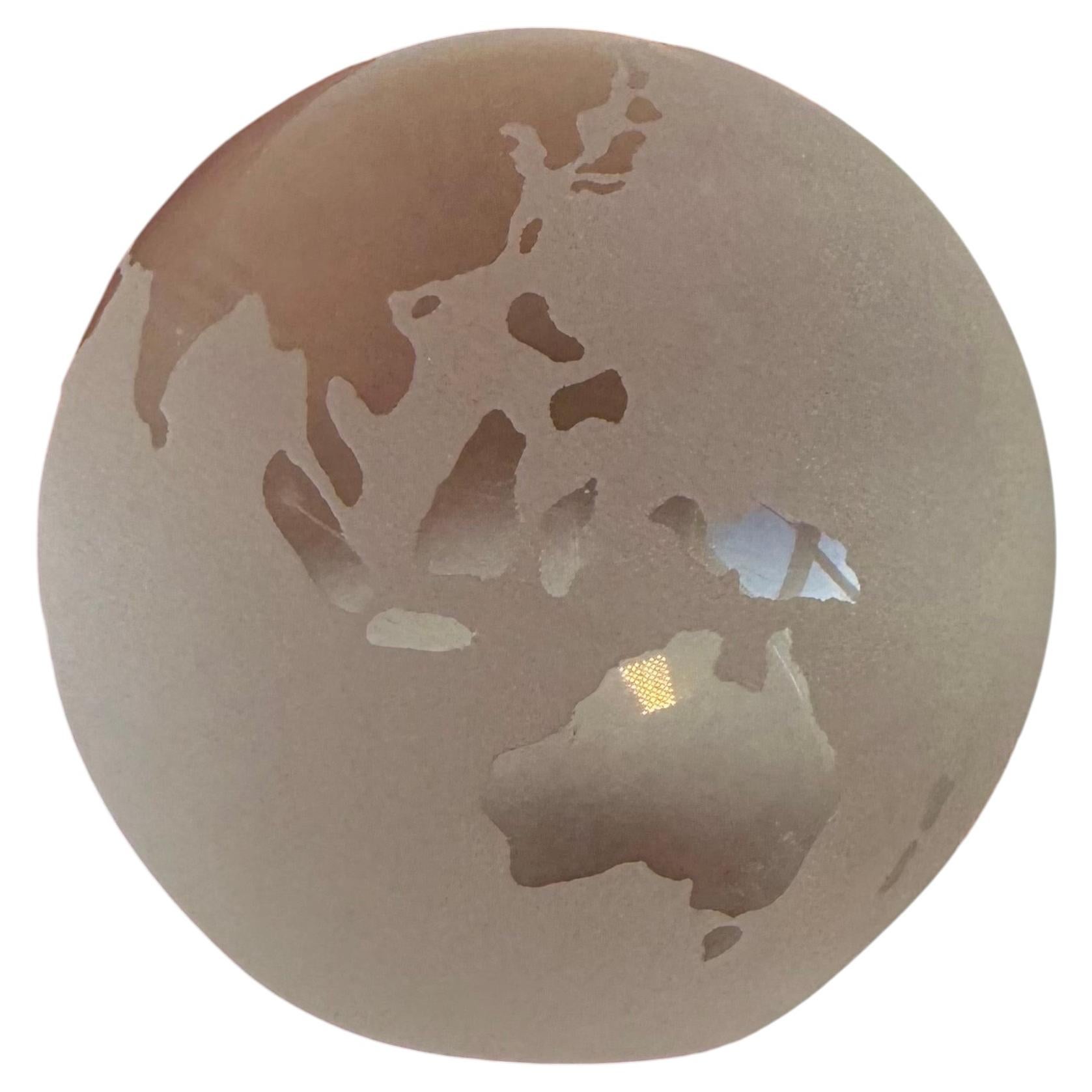 Vintage "Earth Planet Safari" Glass Globe Paperweight