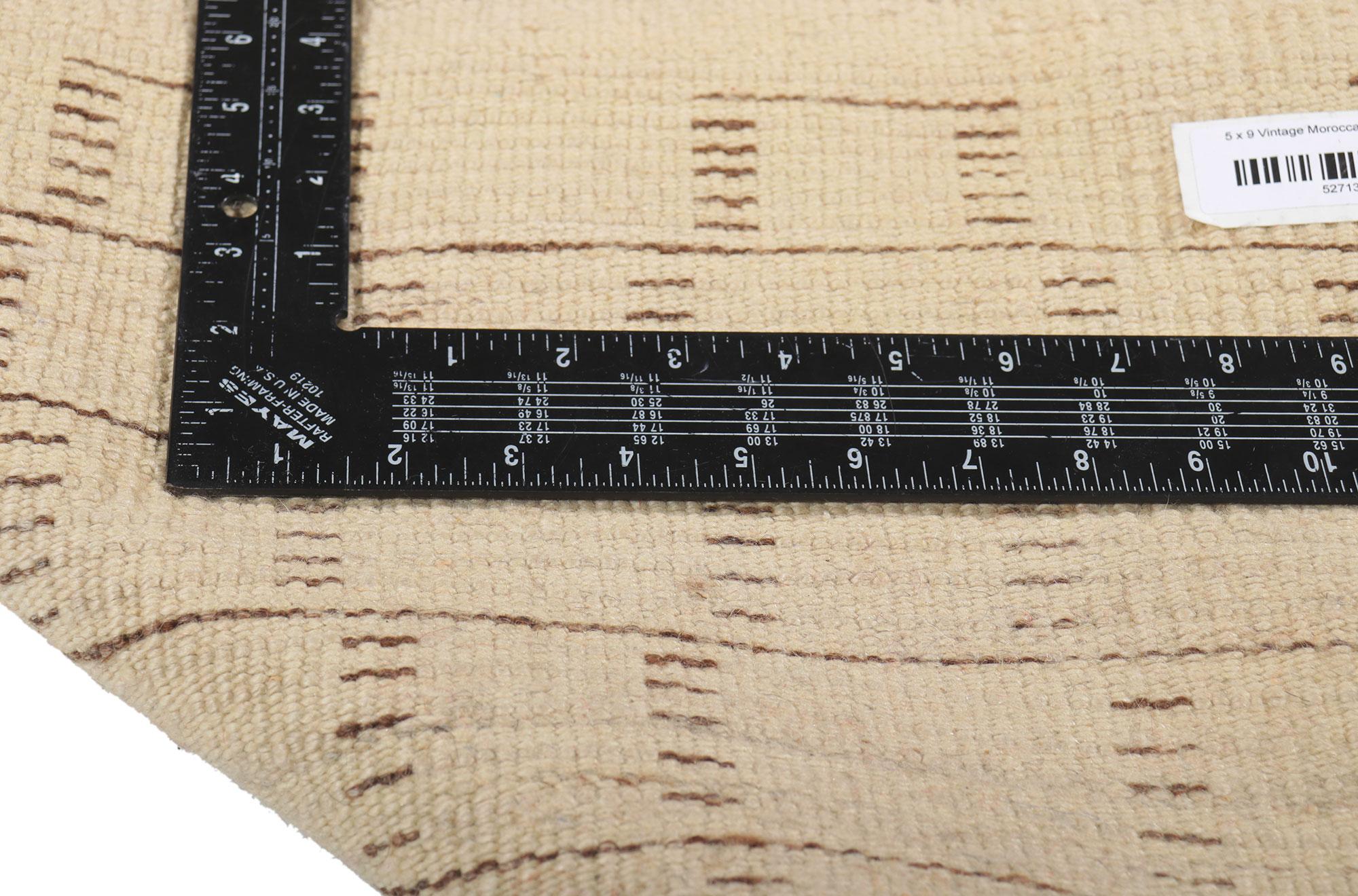 20th Century Vintage Earth-Tone Moroccan Carpet, Organic Modern Meets Wabi-Sabi For Sale
