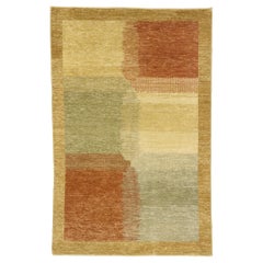 Erdfarbener pakistanischer Vintage-Teppich