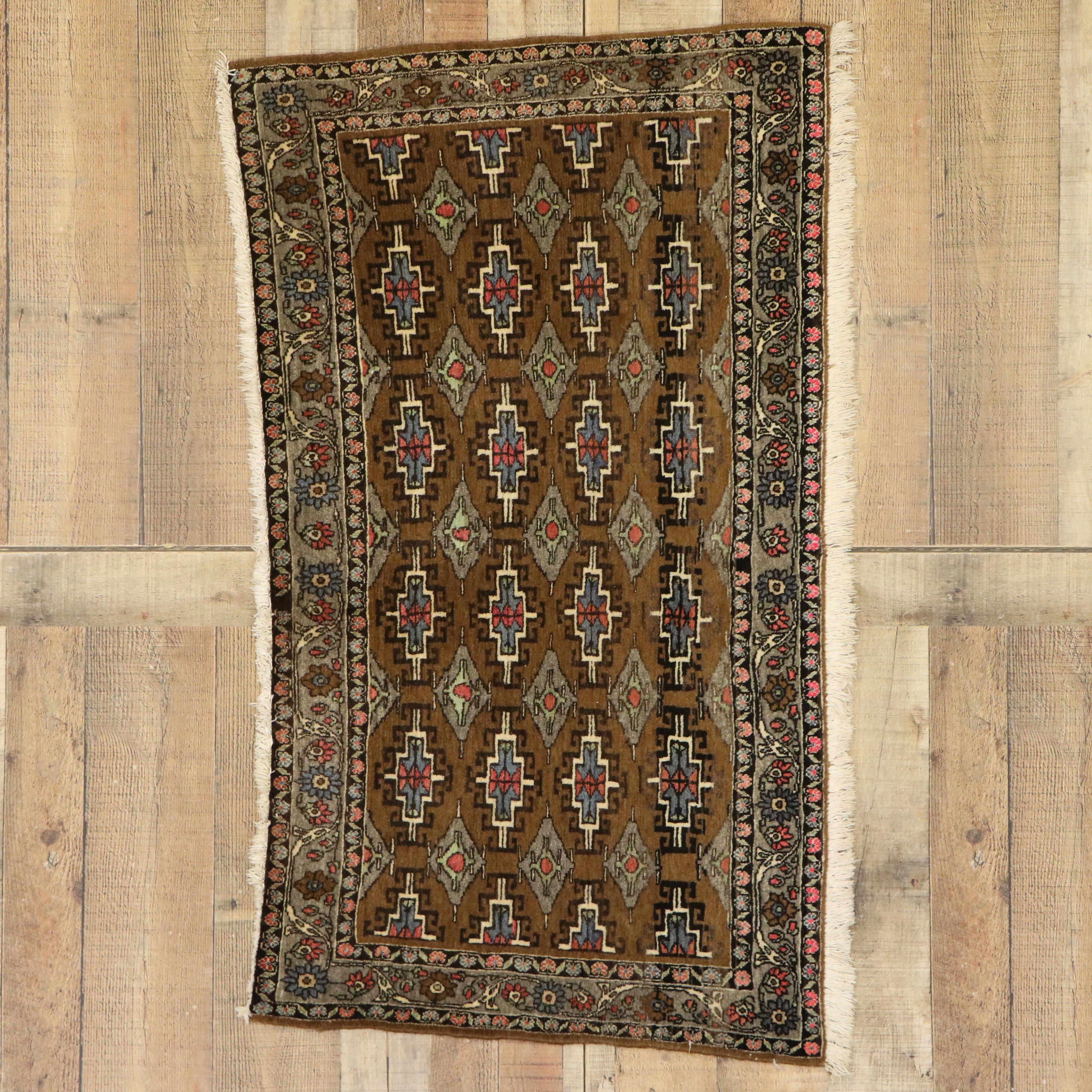 1950's Earth-Tone Persian Khorassan Carpet with Traditional Style For Sale 2
