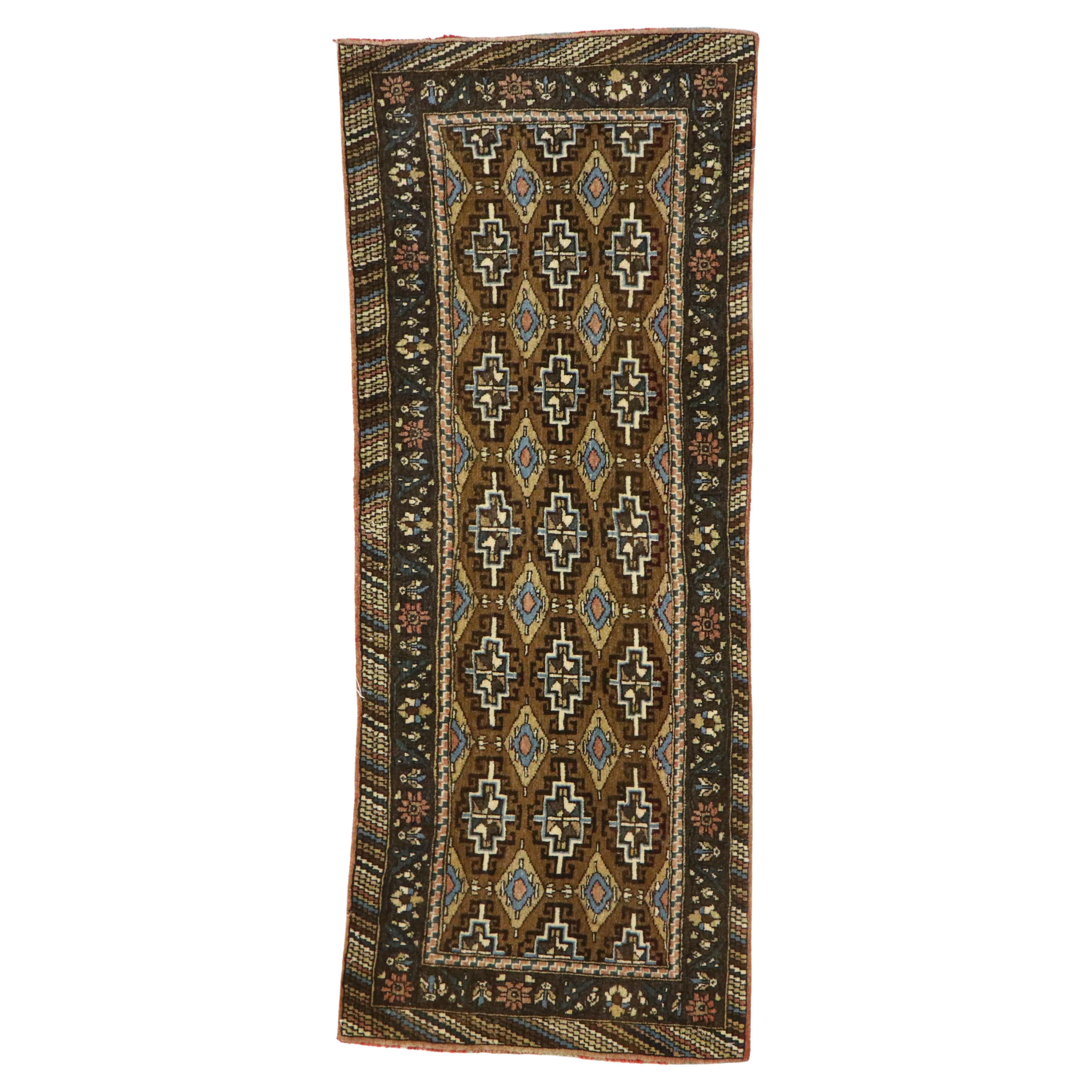 1950's Earth-Tone Persian Khorassan Carpet with Traditional Style