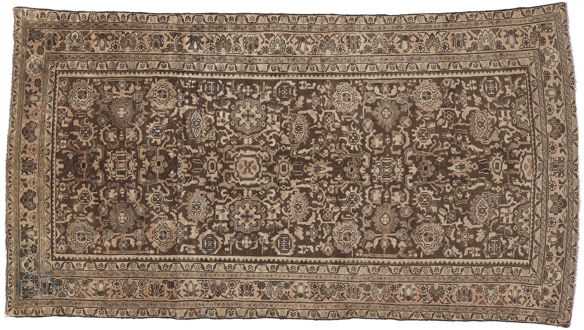 Vintage Earth-Tone Persian Malayer Carpet For Sale 4