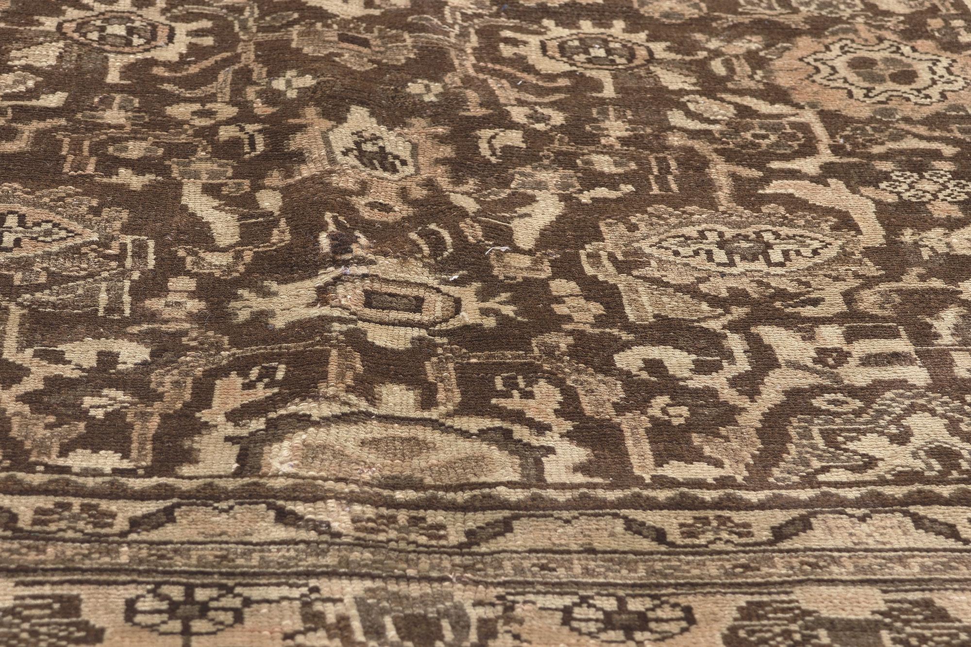 20th Century Vintage Earth-Tone Persian Malayer Carpet For Sale