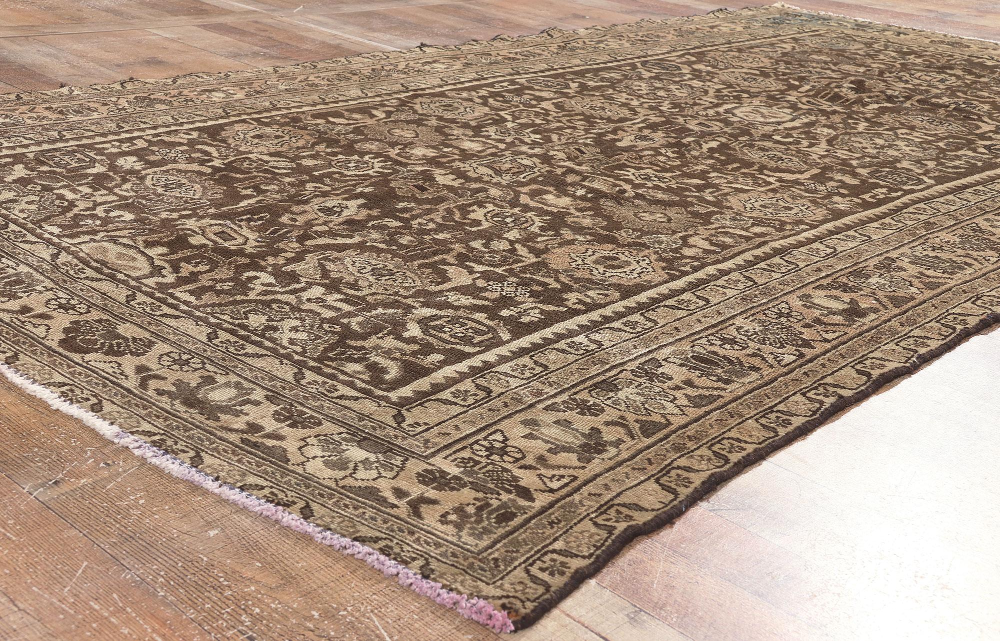 Vintage Earth-Tone Persian Malayer Carpet For Sale 1