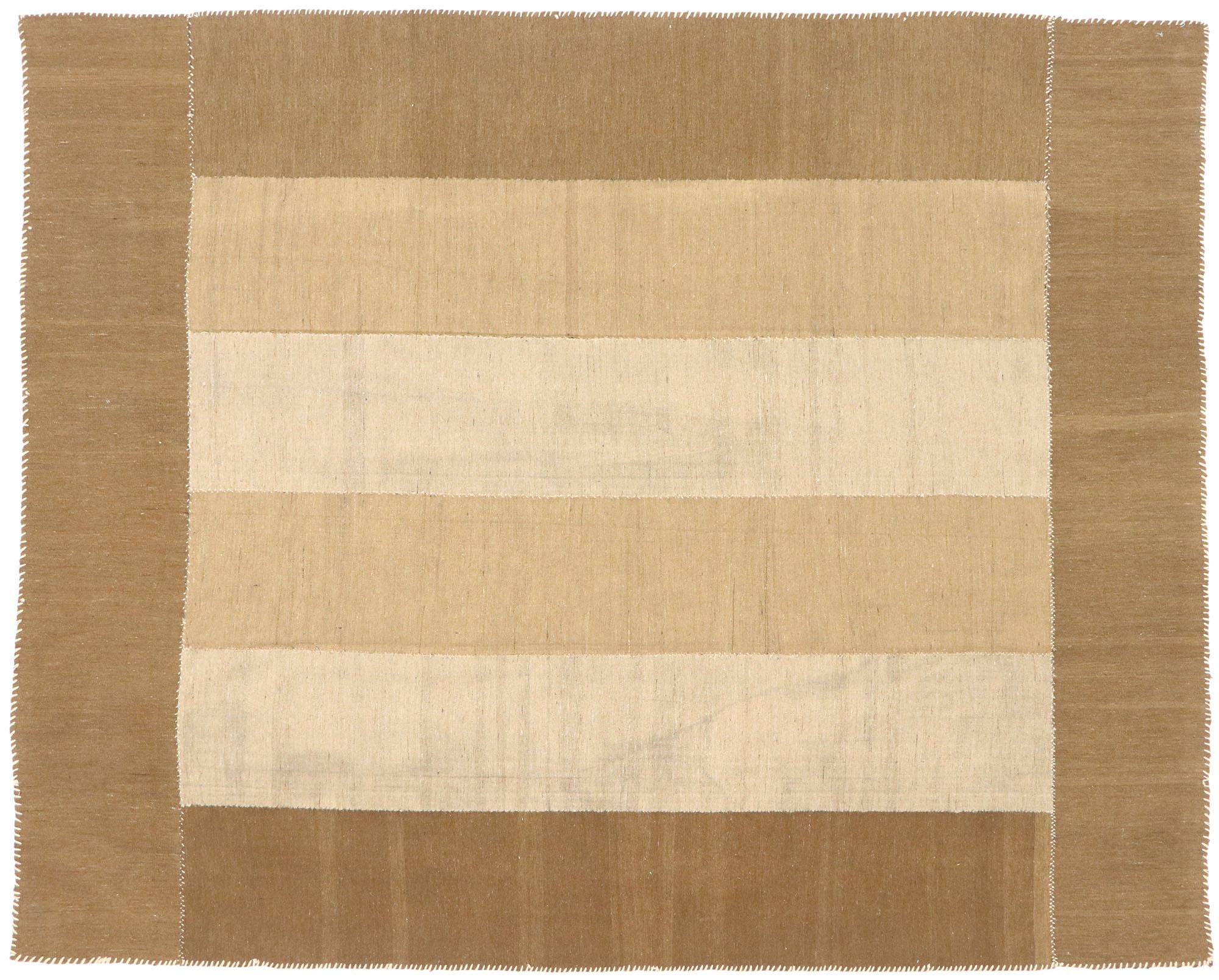 1960's Earth-Tone Persian Mazandaran Carpet with Modern Style For Sale 1