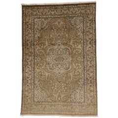 Tappeto Tabriz persiano vintage in tonalità terra, 06'05 x 09'05
