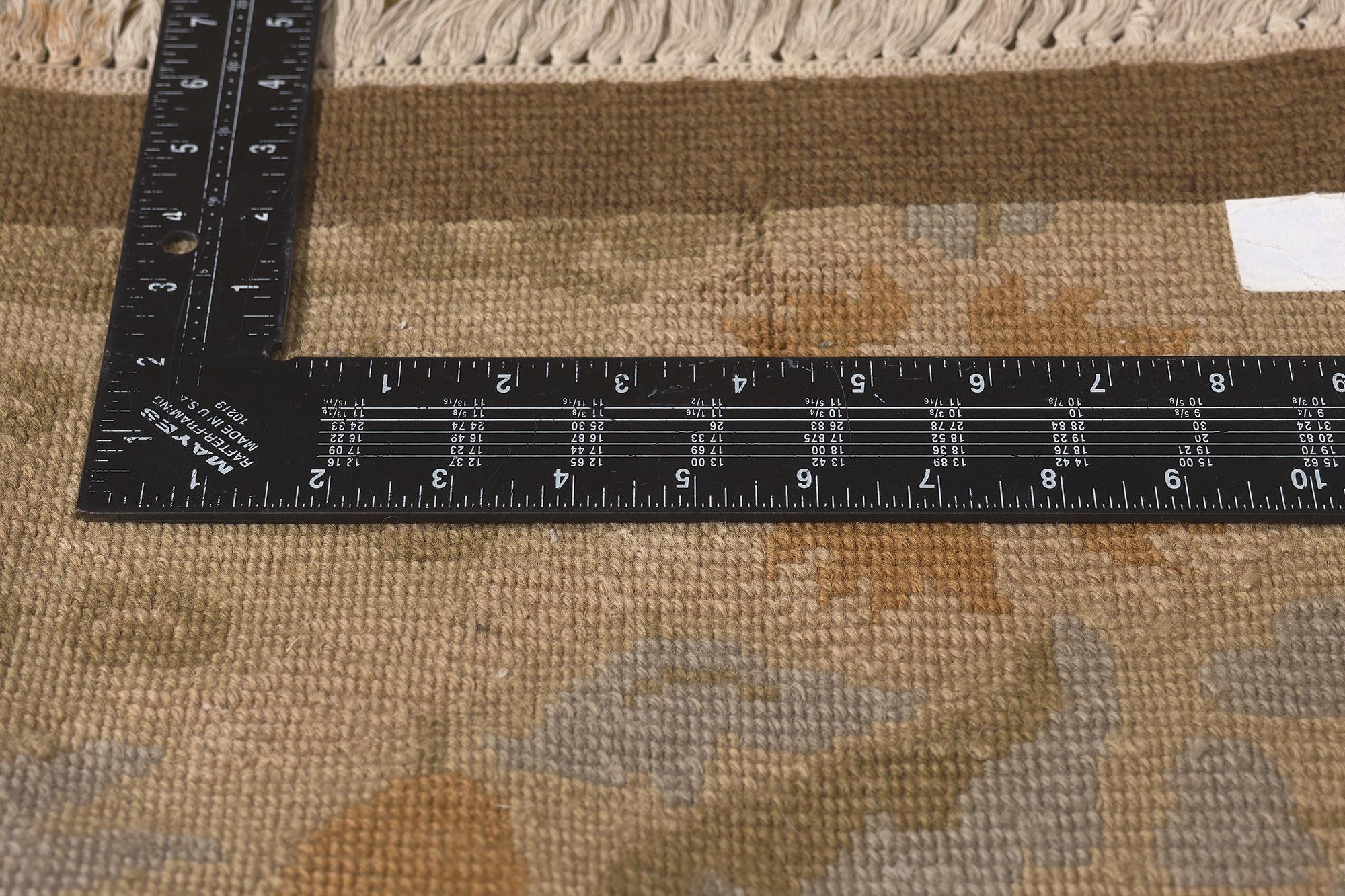 20th Century Vintage Earth-Tone Tibetan Wool Area Rug For Sale