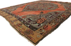 Vintage Earth-Tone Turkish Oushak Carpet, 08'09 x 10'03