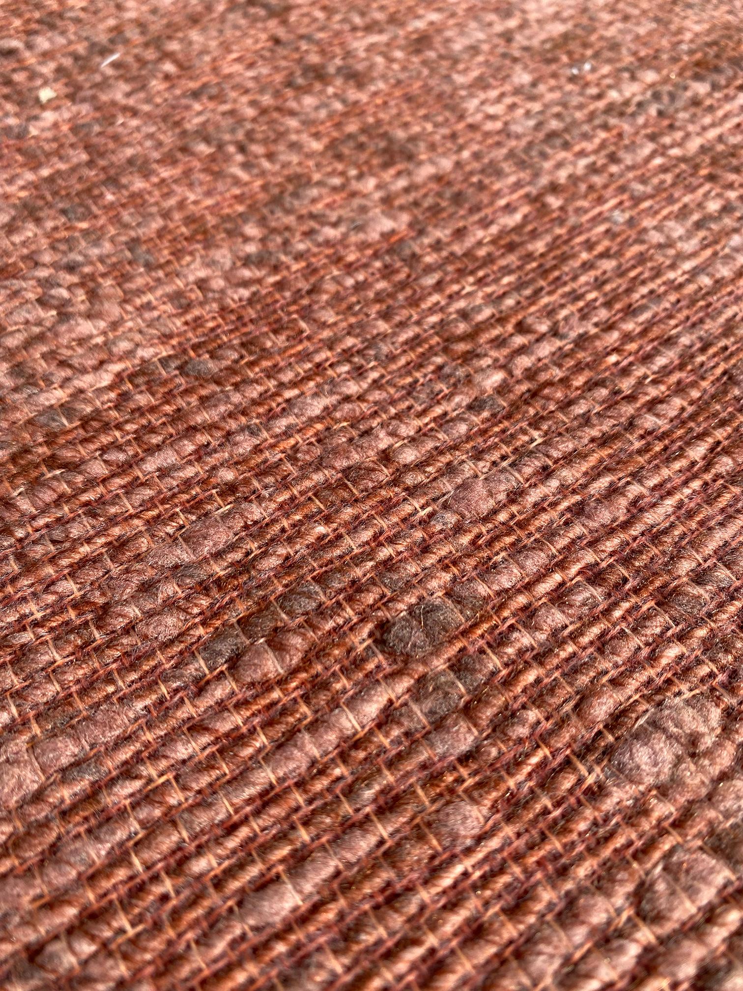 Mid-Century Modern Vintage Earth Toned Grasscloth Entire Bolt Reds For Sale