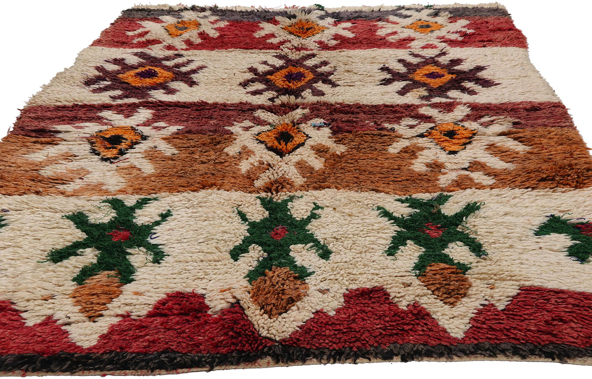 Tribal Vintage Earthy Moroccan Azilal Rug, Modern Desert  Meets Southwest Electicism For Sale