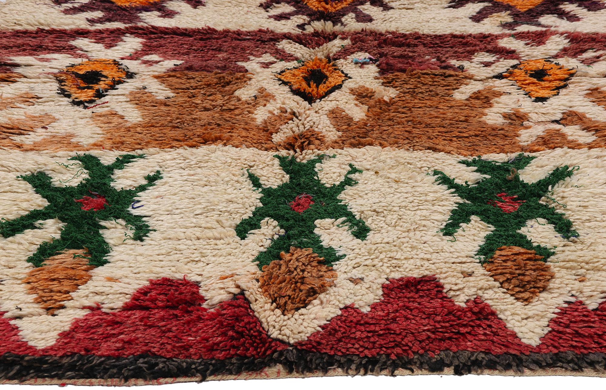 Hand-Knotted Vintage Earthy Moroccan Azilal Rug, Modern Desert  Meets Southwest Electicism For Sale