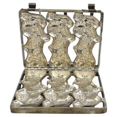 Antique Easter Bunny Rabbit 7" Chocolate Candy Mold Heavy Metal Casting