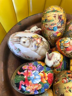 Vintage Easter Eggs in Copper Bowl