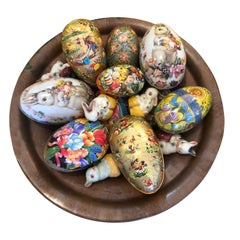 Retro Easter Eggs in Copper Bowl