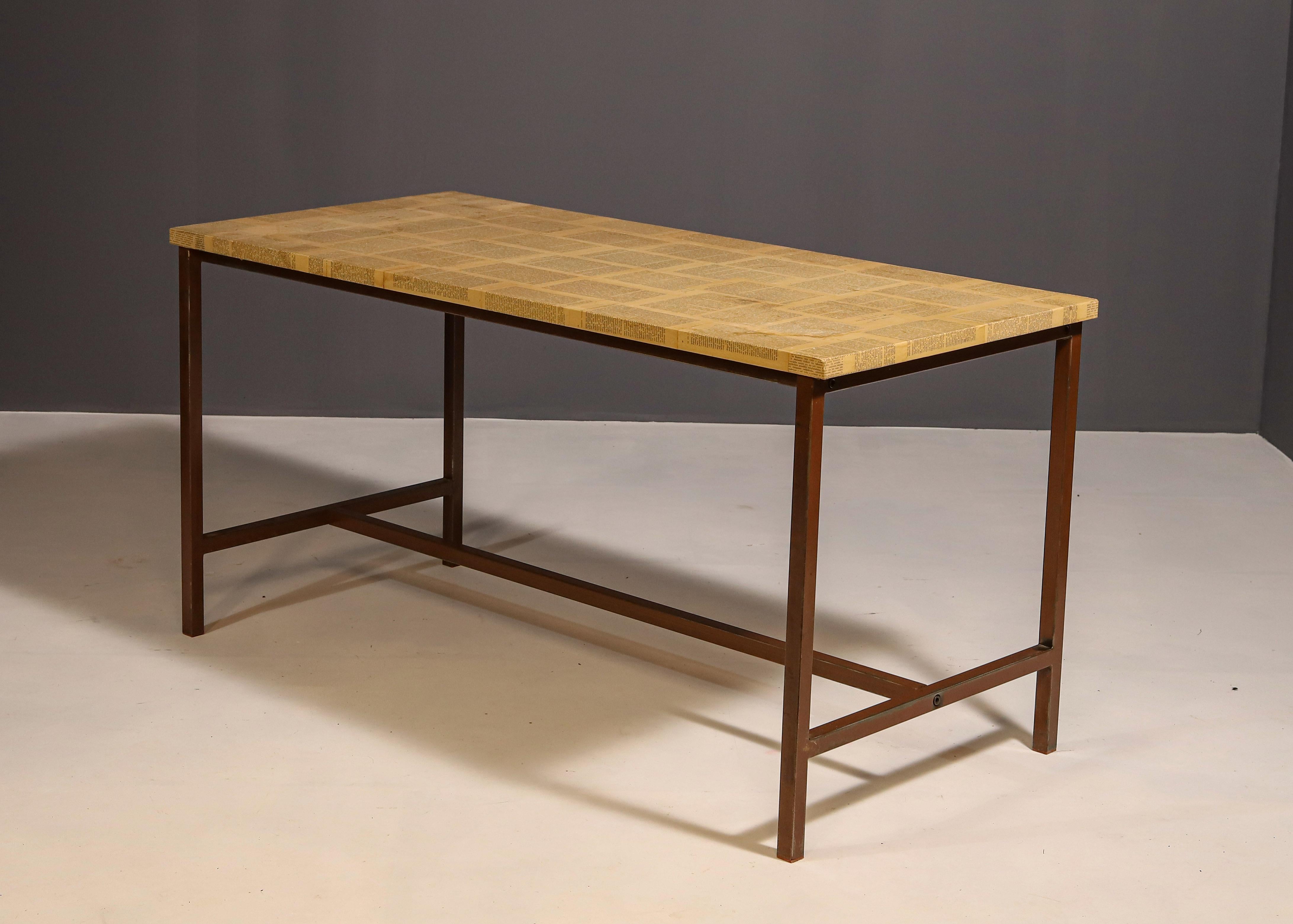 Vintage Eastern Bloc Industrial kitchen table, 1950s, Czechoslovakia In Good Condition For Sale In Prague 8, CZ