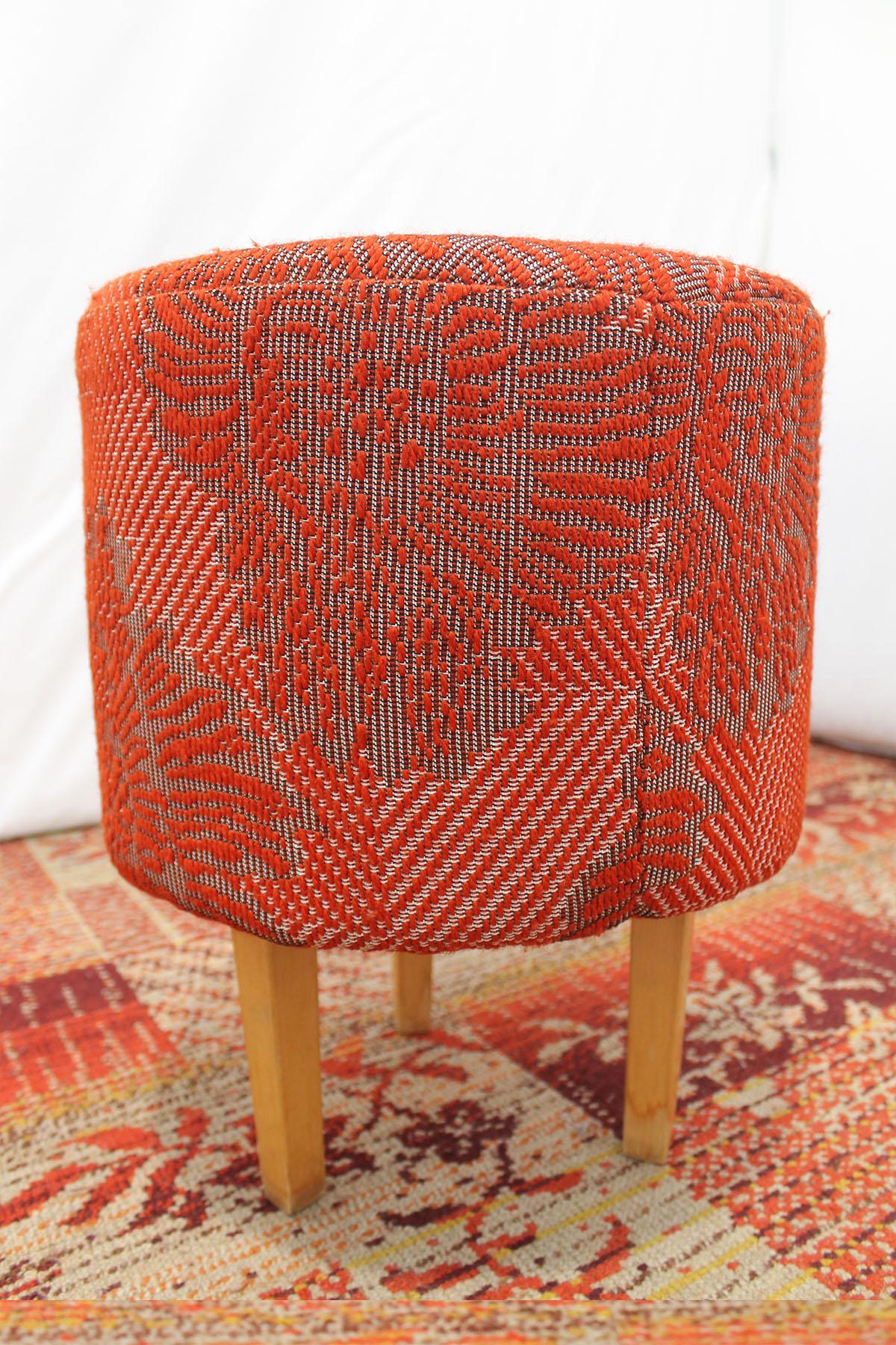 Vintage Eastern Bloc Pouffe from 1970s, Czechoslovakia In Good Condition For Sale In Prague 8, CZ