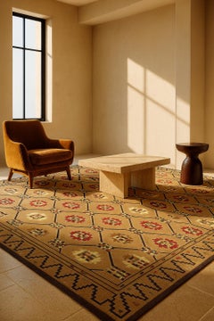 Vintage Eastern European Navajo Design Rug Rare Oversized