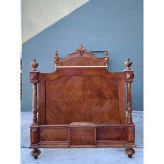 Vintage Eastlake Carved Wood Twin Bed