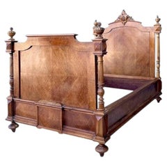Vintage Eastlake Carved Wood Twin Bed