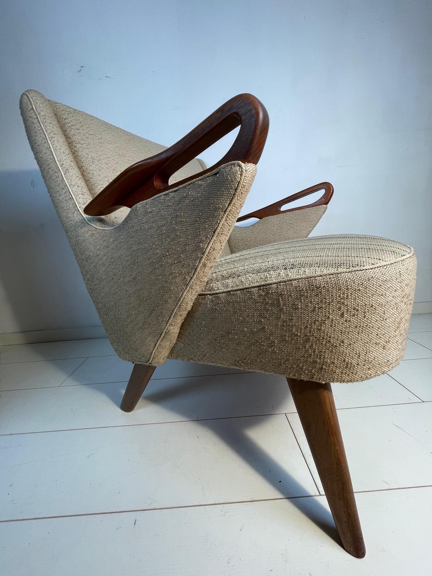 Vintage easy chair by C. Findahl Brodersen, 1950s. Rare vintage armchair CFB52 8