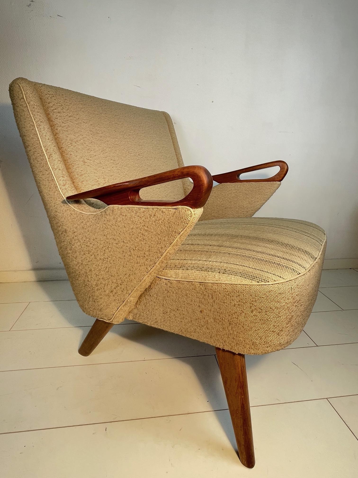 Mid-Century Modern Vintage easy chair by C. Findahl Brodersen, 1950s. Rare vintage armchair CFB52