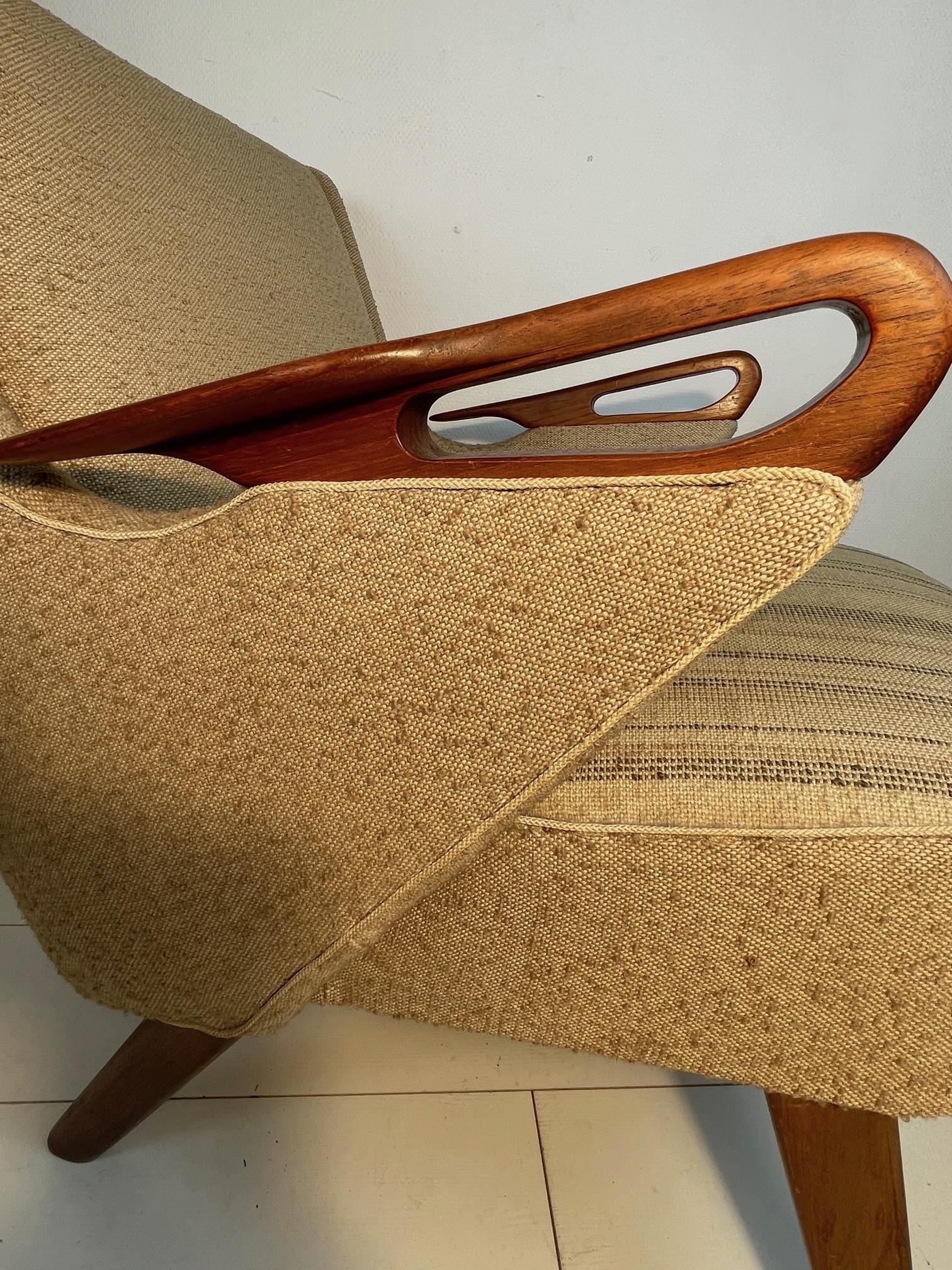 Vintage easy chair by C. Findahl Brodersen, 1950s. Rare vintage armchair CFB52 In Good Condition In ROTTERDAM, ZH