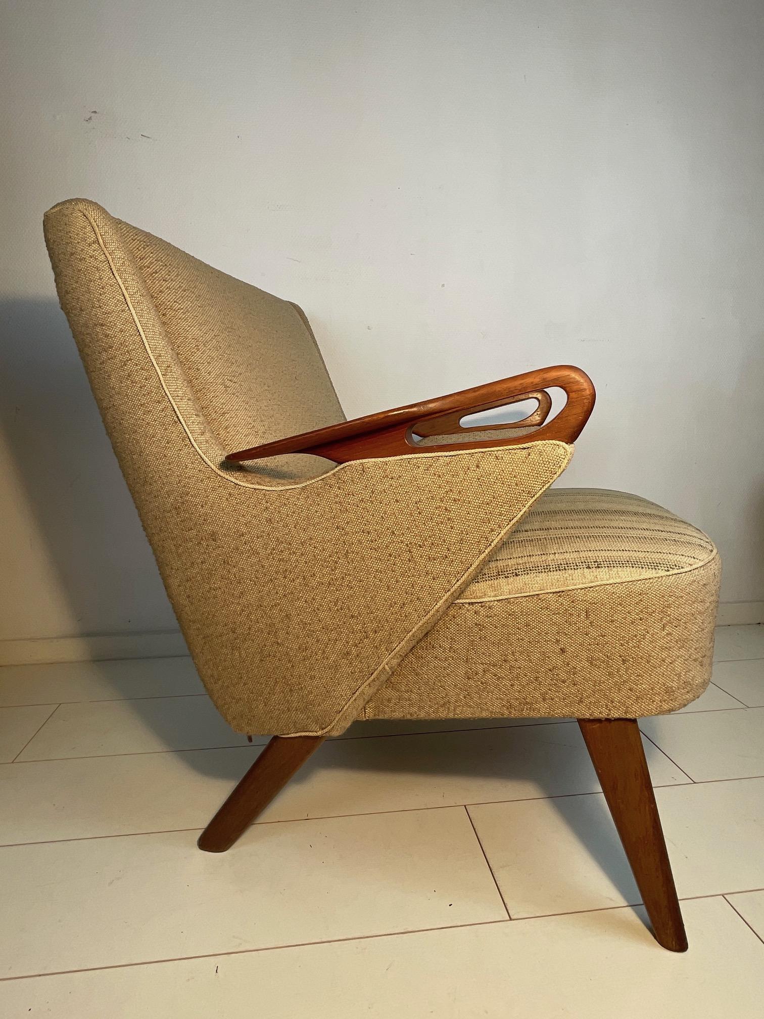 Mid-20th Century Vintage easy chair by C. Findahl Brodersen, 1950s. Rare vintage armchair CFB52