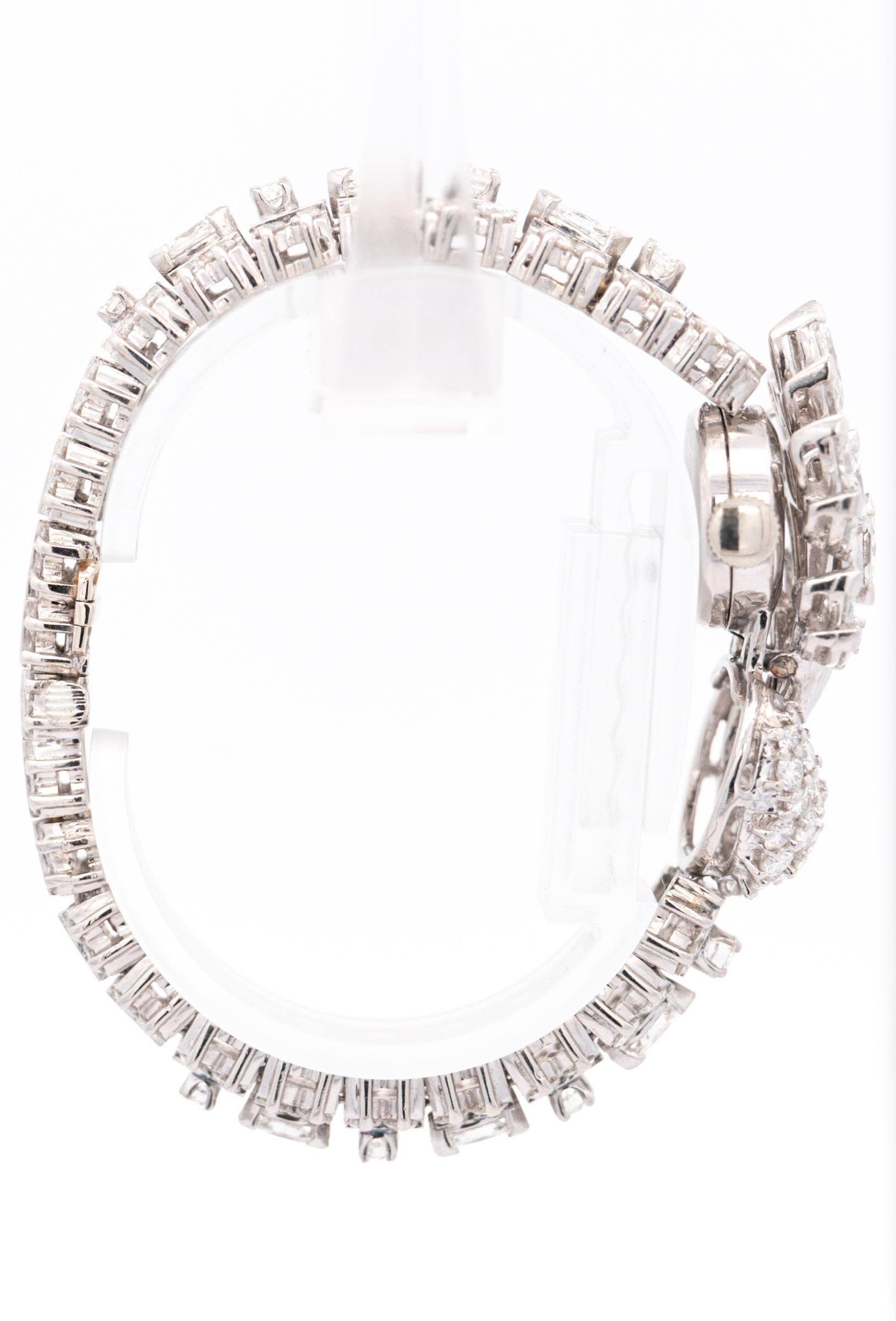 Vintage Ebel 11 Karat Multi-Cut Diamant & Platin Secret Watch mit Handaufzug, Vintage im Angebot 2