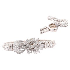 Ebel 11 Carat Multi-Cut Diamond & Platinum Orologio segreto a carica manuale