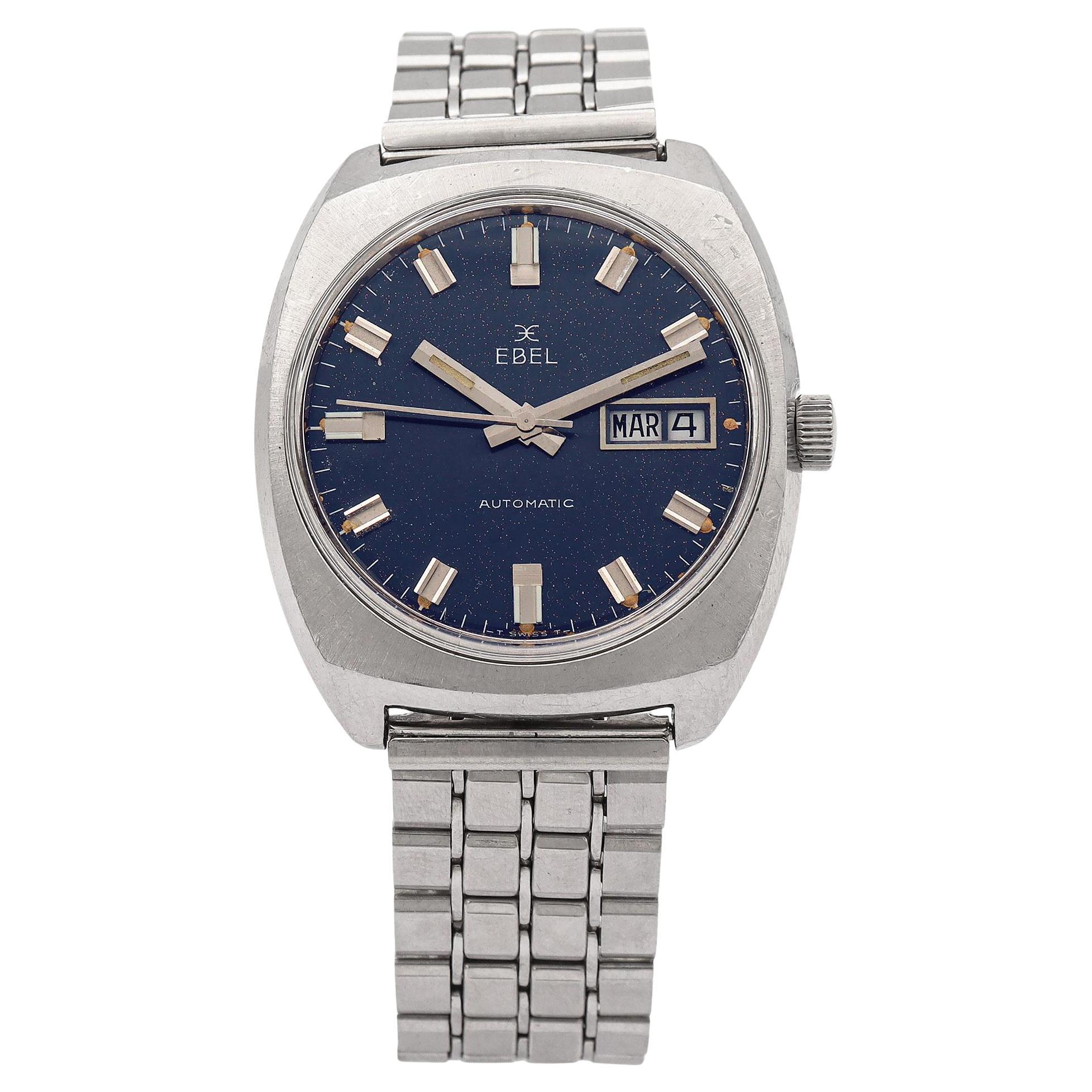 Vintage Ebel Stainless Steel Men's Automatic Day Date Watch