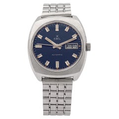 Vintage Ebel Stainless Steel Men's Automatic Day Date Watch