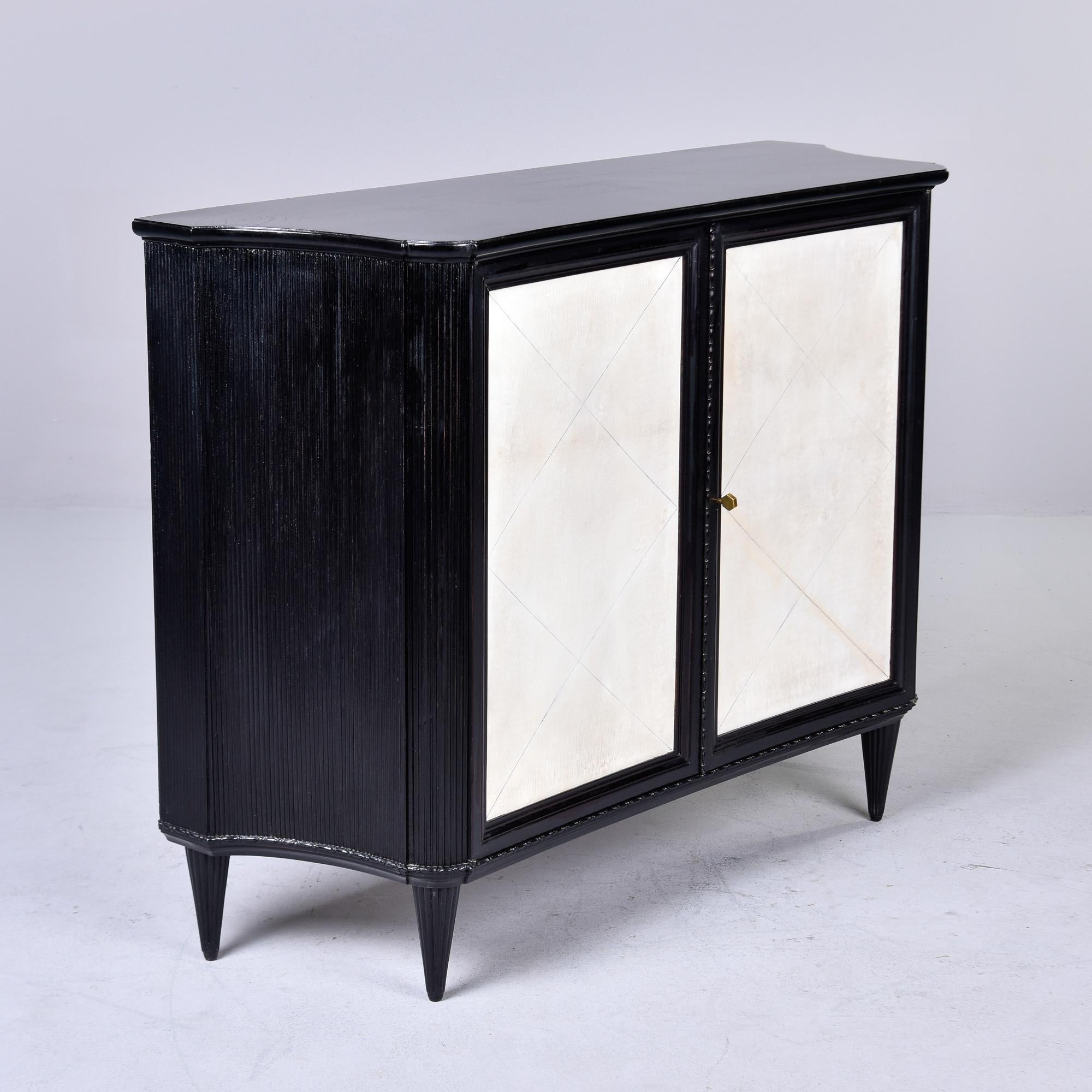 Vintage Ebonised Chest with Parchment Doors   For Sale 3