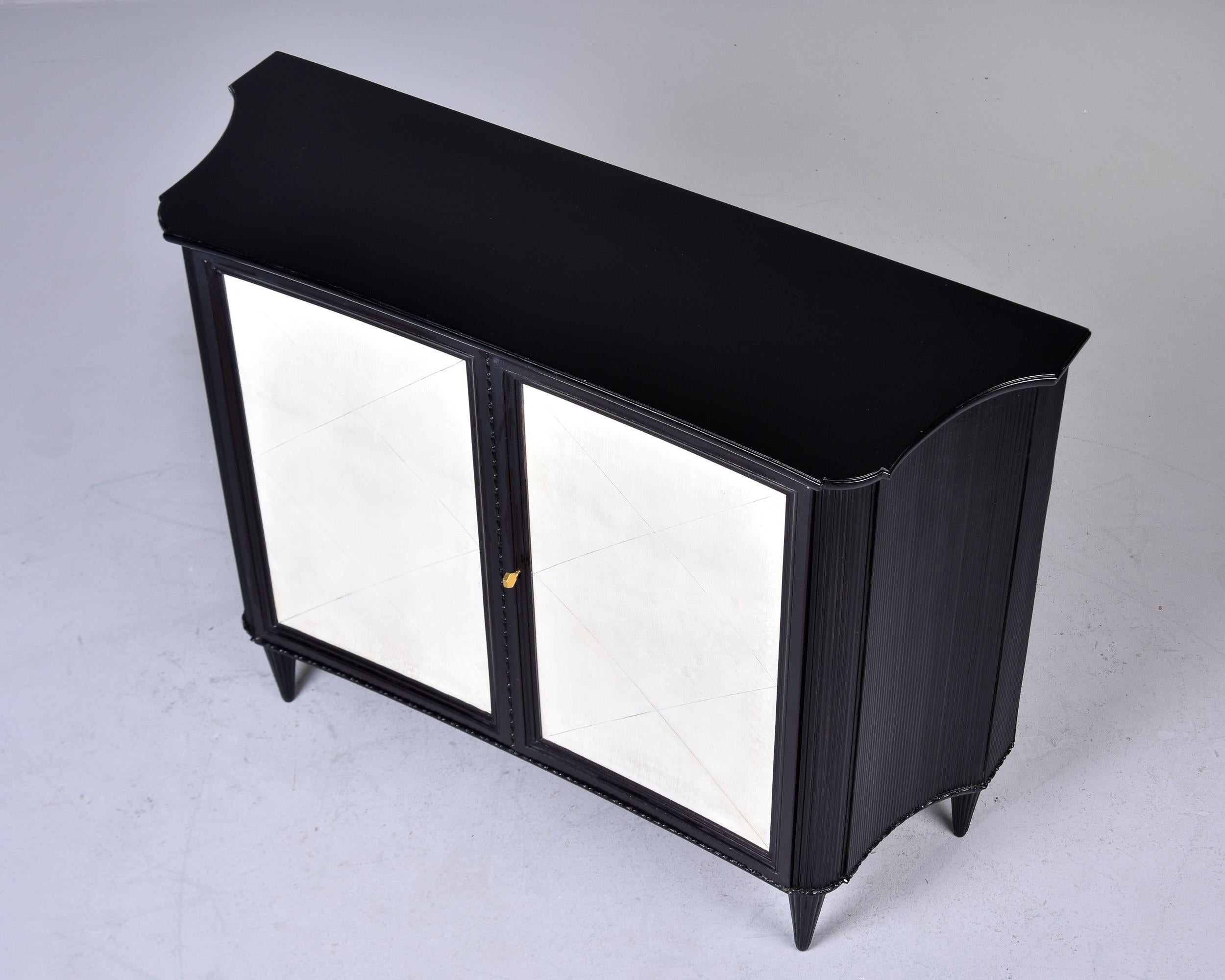 Vintage Ebonised Chest with Parchment Doors   For Sale 1