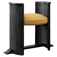 Chaise d'appoint / tabouret vintage en Oak Ebonisé