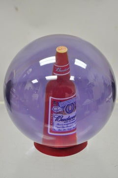 Vintage Ebonite Budweiser Bottle 14lbs Bowling Ball with Stand, New Undrilled