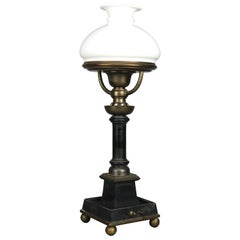 Vintage Ebonized and Bronzed Metal Sinumbra Style Table Lamp, 20th Century