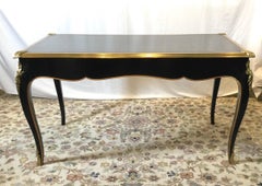 Vintage Ebonized and Gilt Writing Table Desk by Baker Furniture
