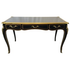 Vintage Ebonized and Gilt Writing Table Desk by Baker Furniture