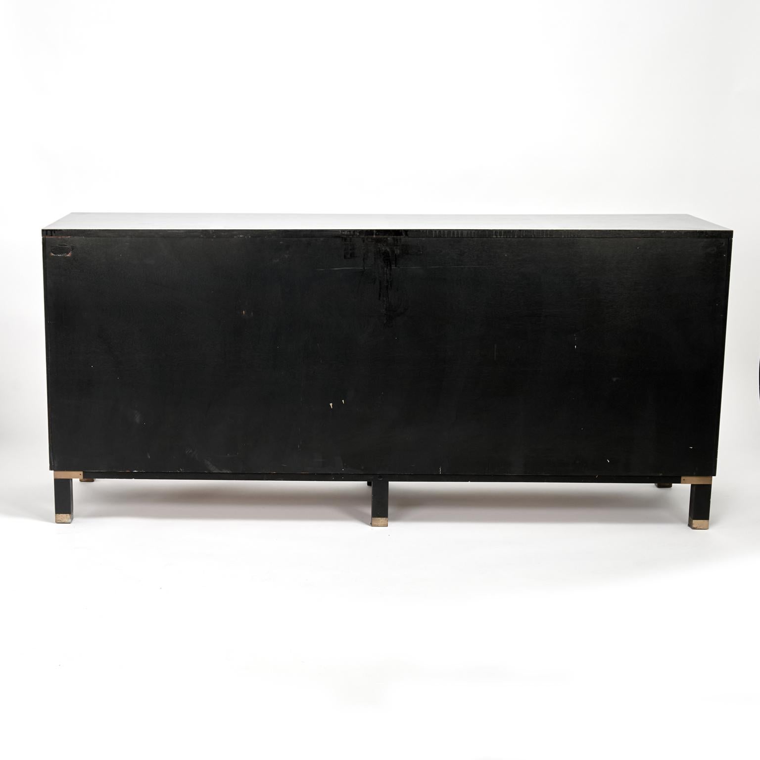 Vintage Ebonized Campaign Style Chest by Milling Road For Sale 7