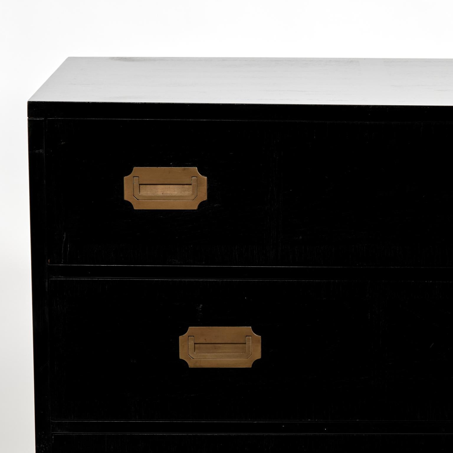 American Vintage Ebonized Campaign Style Chest by Milling Road For Sale
