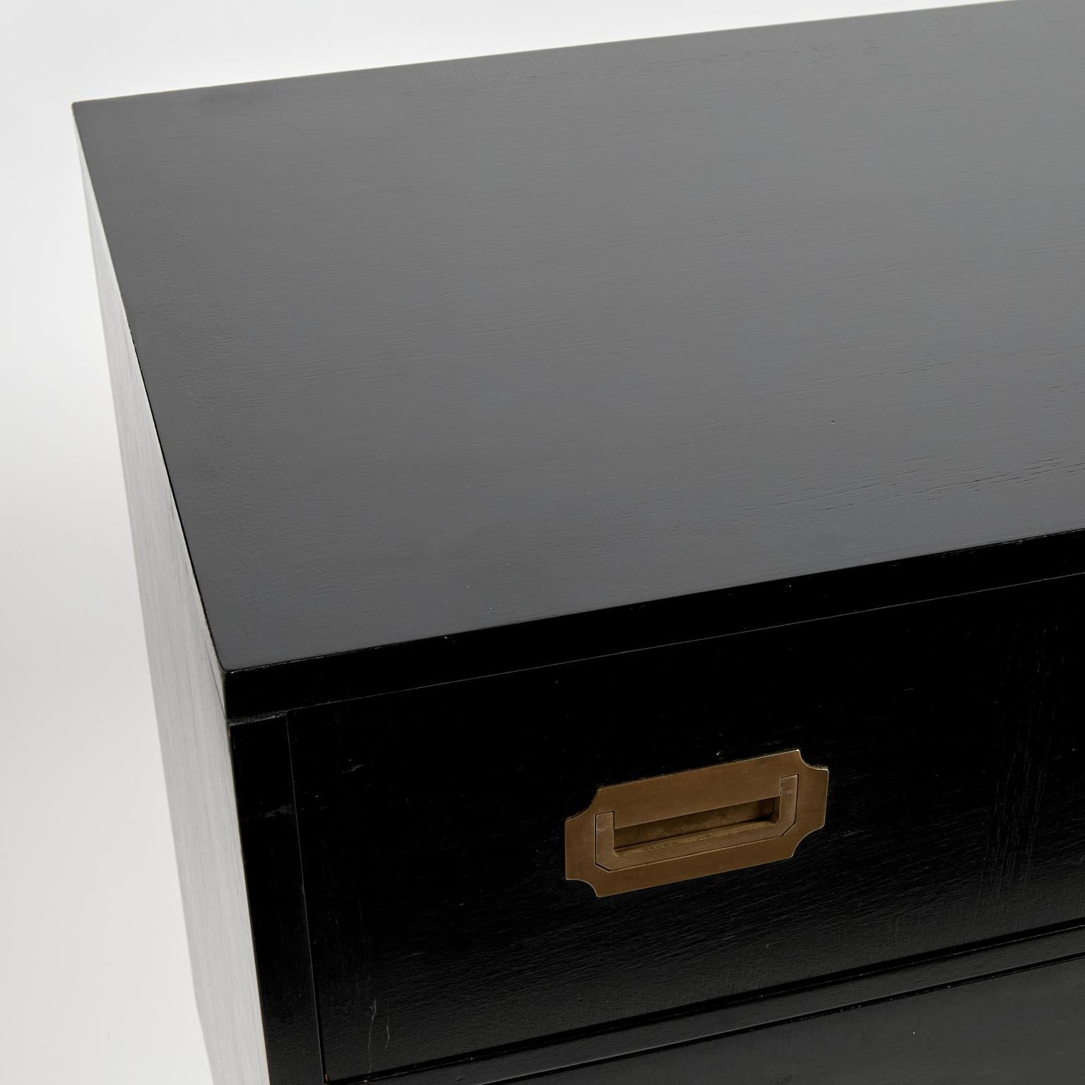Vintage Ebonized Campaign Style Chest by Milling Road For Sale 1