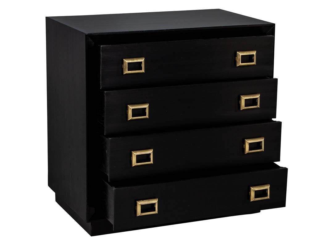 American Vintage Ebonized Chest of Drawers Cabinet