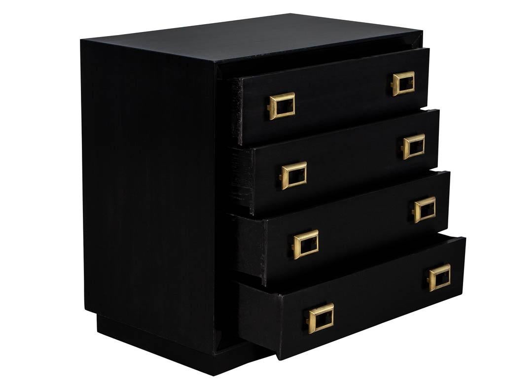 Vintage Ebonized Chest of Drawers Cabinet In Good Condition In North York, ON