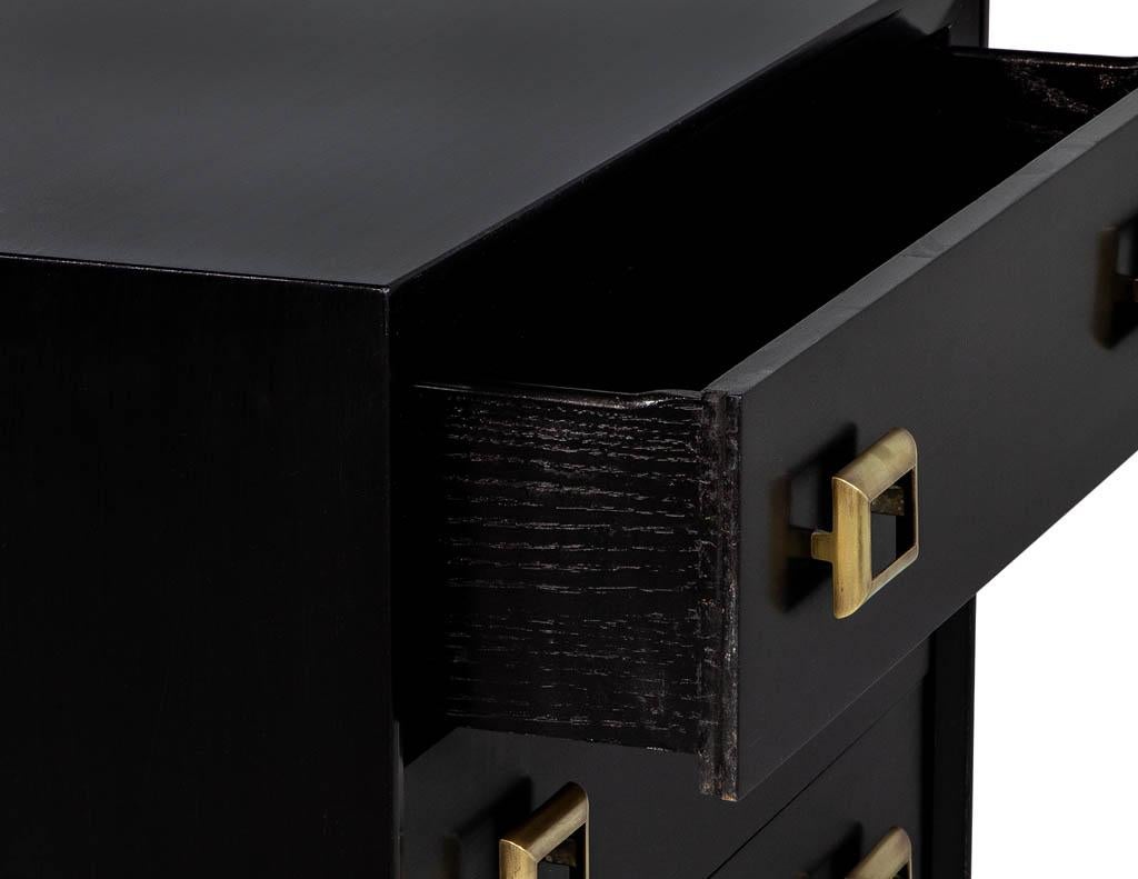 Mid-20th Century Vintage Ebonized Chest of Drawers Cabinet