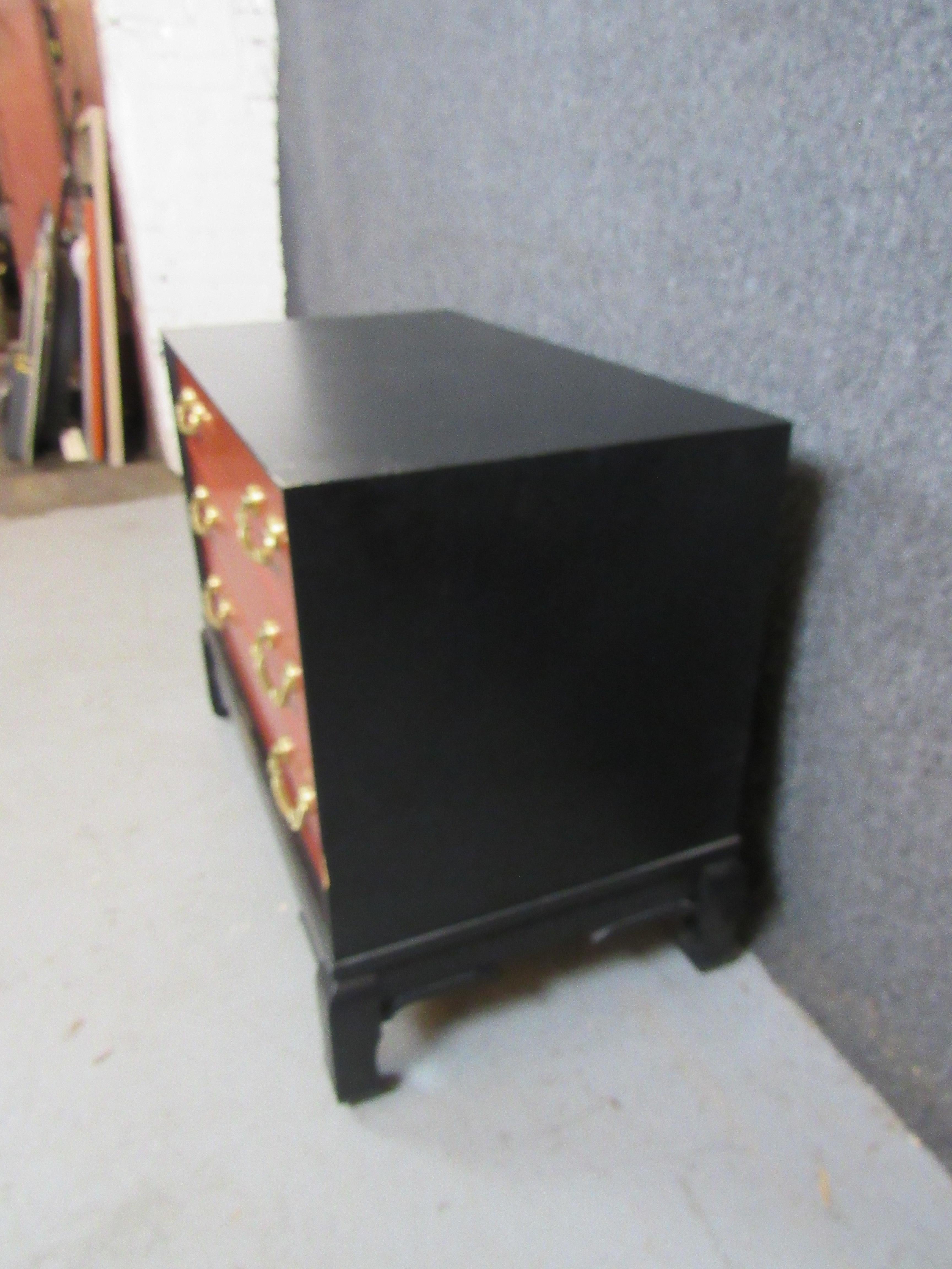 American Vintage Ebonized Chinoiserie Chest For Sale
